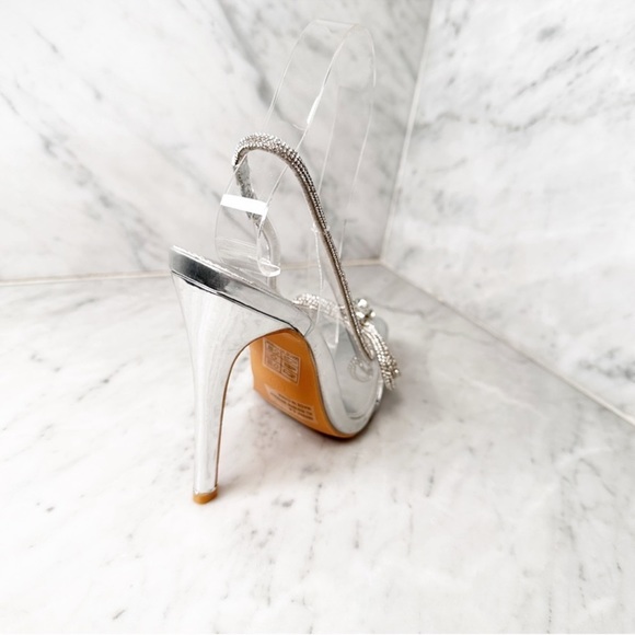 New Glamorous Silver Crystal Embellished Heels - Picture 5 of 5